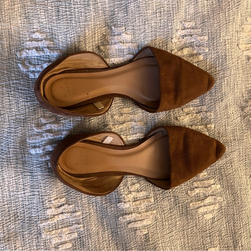 Women's Pointed-Toe D'Orsay Flats in Brown